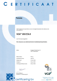 VCA certificaat Tensio